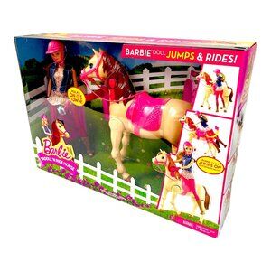 Barbie Saddle 'N Ride Horse Doll Jumps & Rides Retired 2014 Toys Girls 3+